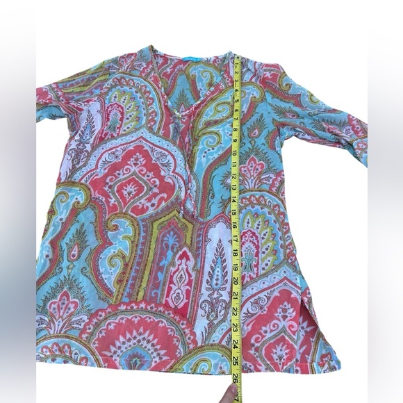 J. McLaughlin colorful shear swim cover up 100% cotton size small Tunic - Picture 6 of 11